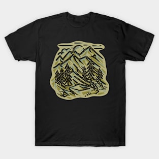 Mountain Scenery Camping Fun T-Shirt